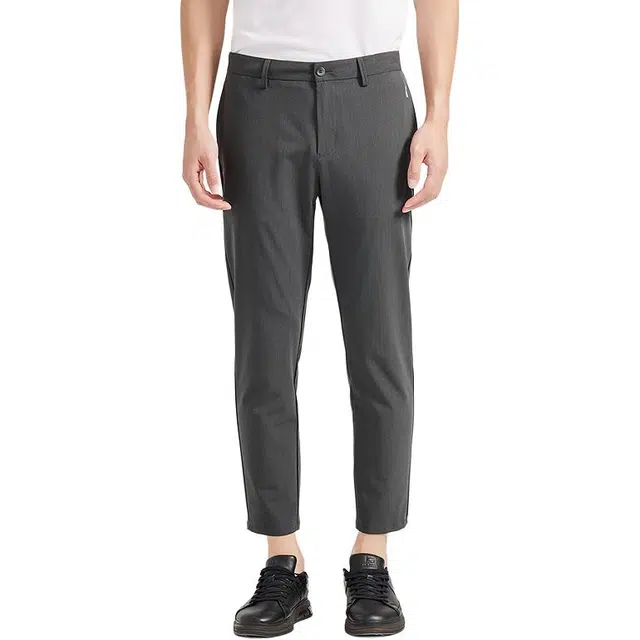 利郎 百搭简约纯色中腰九分裤休闲裤 男款