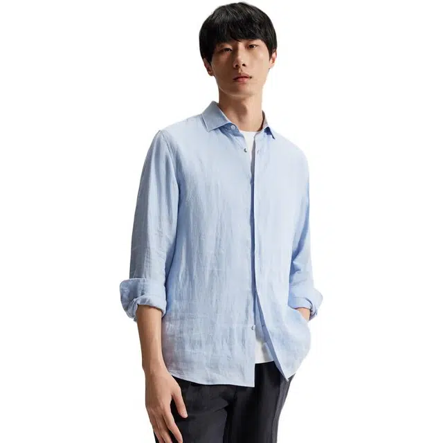 迪柯尼 宽松薄款休闲长袖衬衫 男款