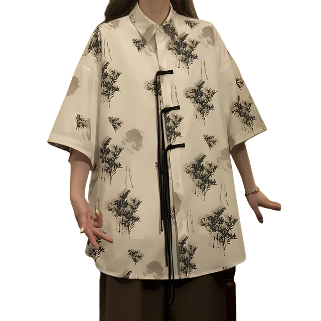 识恩 复古宽松百搭短袖衬衫 女款