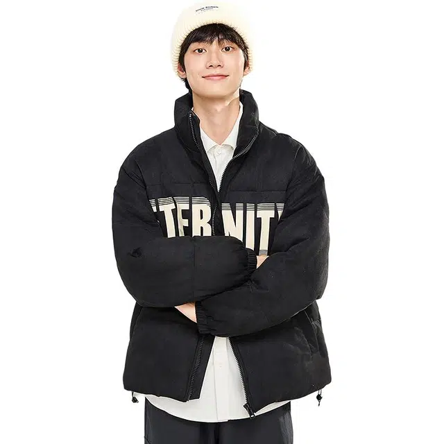 三福 麂皮立领厚款保暖宽松棉服 男款