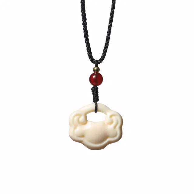 素于 新中式国潮文玩精工雕刻祥云 八方来财 平安顺遂 吉祥如意 纳福转运盘玩#好运 象牙果 菩提类项链 男女同款情侣款