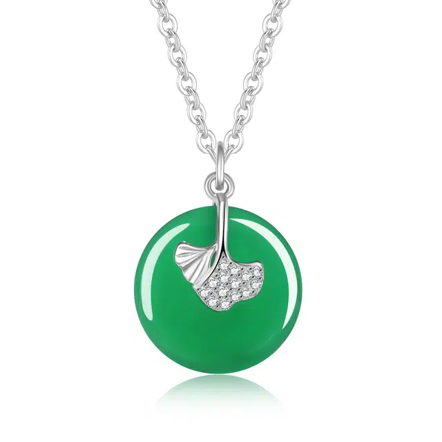 【细腻柔滑】 帝苏行 杏叶福韵 新中式国潮 吉祥如意平安顺遂 好运 简约小众设计 玉髓 项链 女款