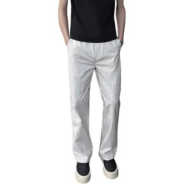 黑马漫画 美式切斜微喇裤男款夏季软壳三防户外运动休闲裤 男女同款