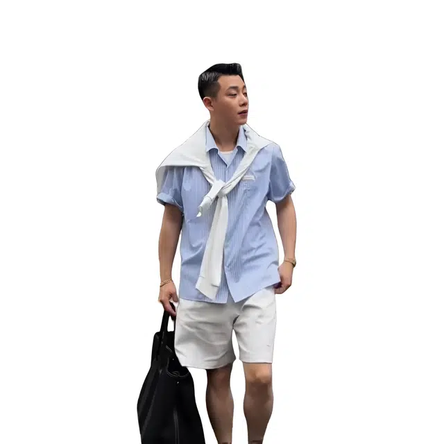 拓菲 老钱风薄款宽松时尚简约直筒五分裤百搭潮流休闲短裤 男女同款