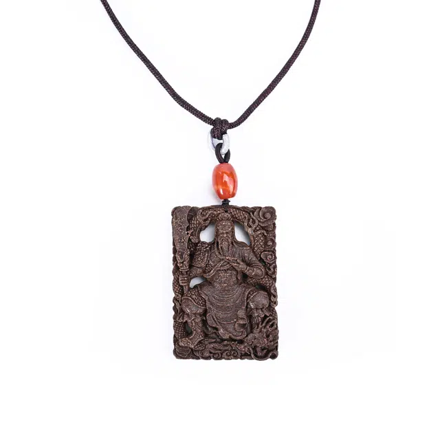 天纵 龙脑负氧离子古法手工随身 精雕镂空文玩平安无事牌  中式好运 合香珠 木作项链 男女同款情侣款
