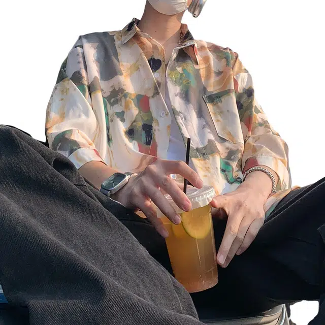 佐菲利 海边度假冰丝碎花夏威夷三亚凉感衬衣夏季薄款痞帅速干衣服短袖衬衫 男女同款