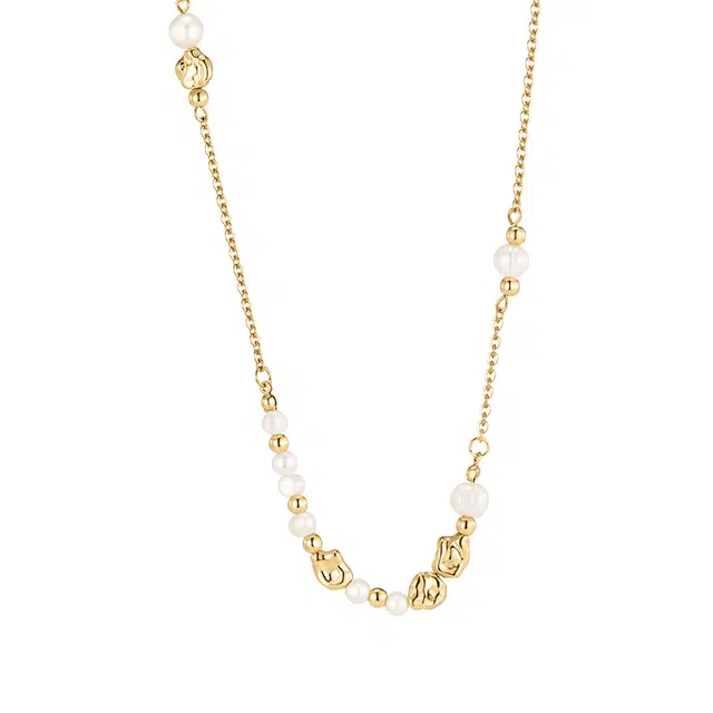 迷颂玛 时尚复古巴洛克锁骨链 闺蜜仪式感小众轻奢气质精致不规则项链 日常百搭西装高级感简约设计首饰礼盒礼品 珍珠 颈链 女款