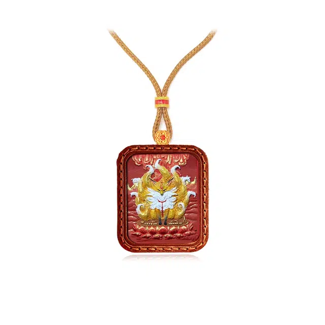 【招财进宝运气好】 玉临门 早日脱单 正缘桃花 月老赐福 爱情甜蜜爱情美满唐卡复古民族风手工绳#好#好运 皮革 项链 男女同款情侣款