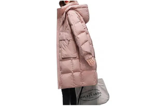 鸭鸭 纯色连帽气质时尚高级感保暖羽绒服 女款