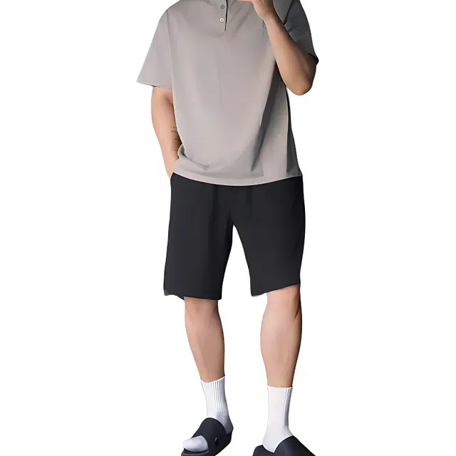 单爵 冰丝速干夏季薄款宽松透气运动直筒五分休闲短裤 男女同款