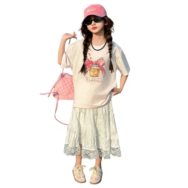 宜而爽连衣裙 舒适个性潮流短袖 图片色 中小童