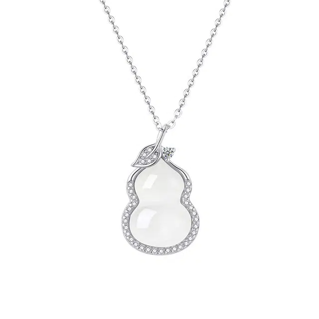 尚仟伊 顺遂福禄 招财转运 时来运转 好运葫芦 优雅温婉淑女风天然 玉髓 项链 女款