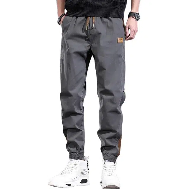 潮人榜 美式高街薄款设计感工装束脚裤潮牌百搭哈伦休闲裤 男款