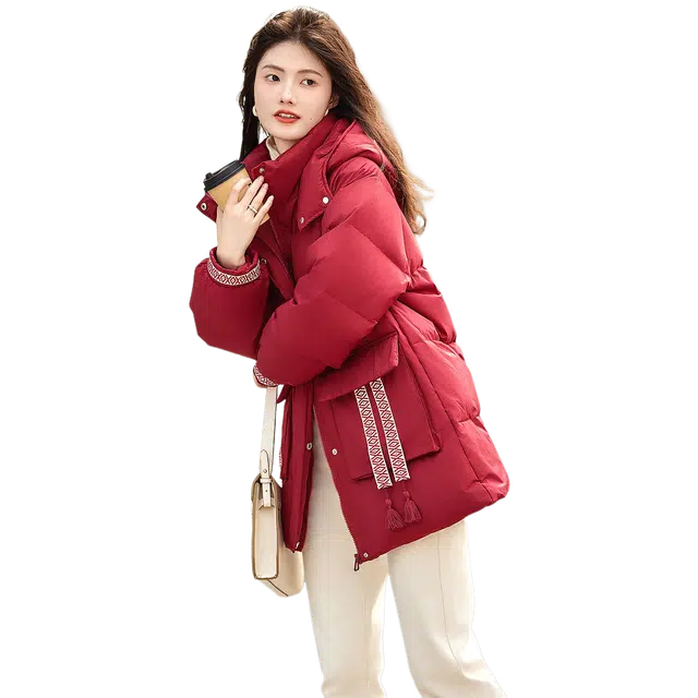 【dme】 蓬松纯色基础加厚连帽户外保暖羽绒服 女款