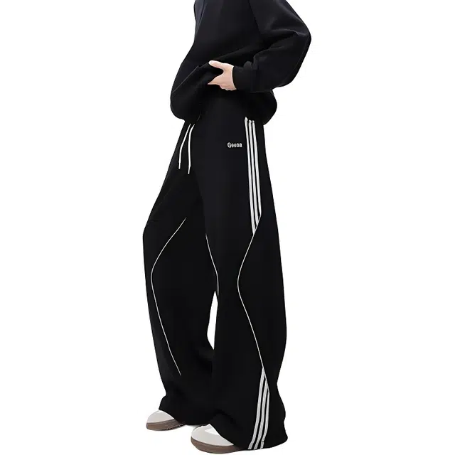 单爵 三条杠裤子薄款潮流休闲裤 男女同款