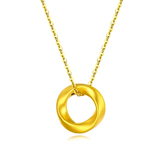 万娜 浪漫莫比乌斯吊坠 精致轻奢小众设计高级感锁骨链 合金 项链 女款