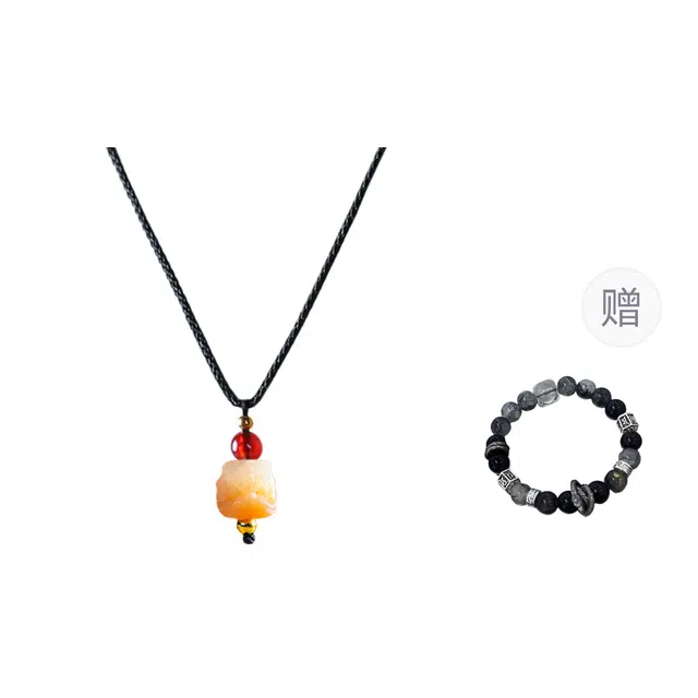 【到手2件】 素于 小众设计天官赐福轻奢高级时尚百搭开运#好运 白玉菩提 项链 男女同款情侣款