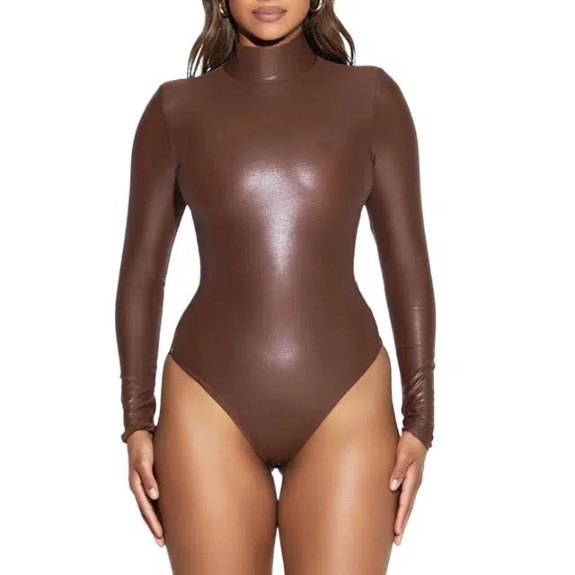 NAKED WARDROBE Drip Turtleneck Bodysuit