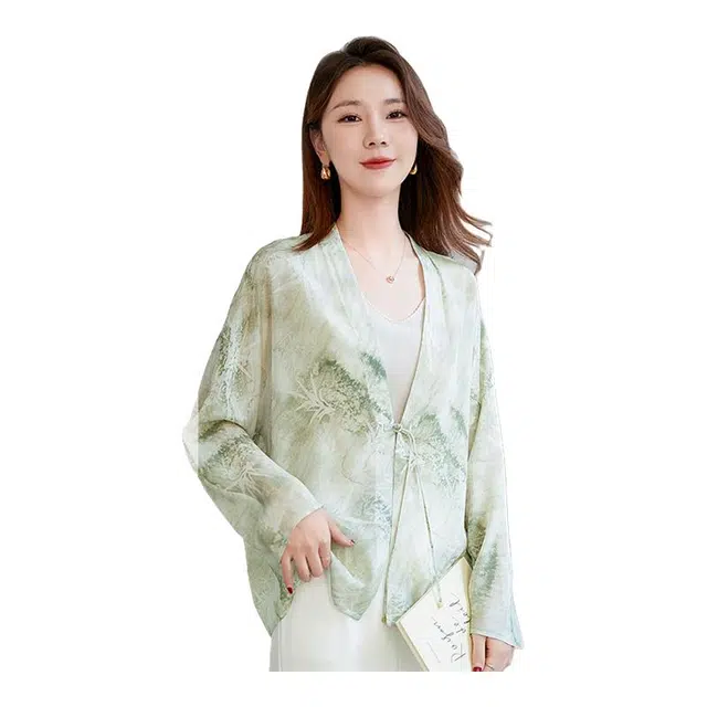 水墨佳人 春夏印花桑蚕丝衬衫 女款