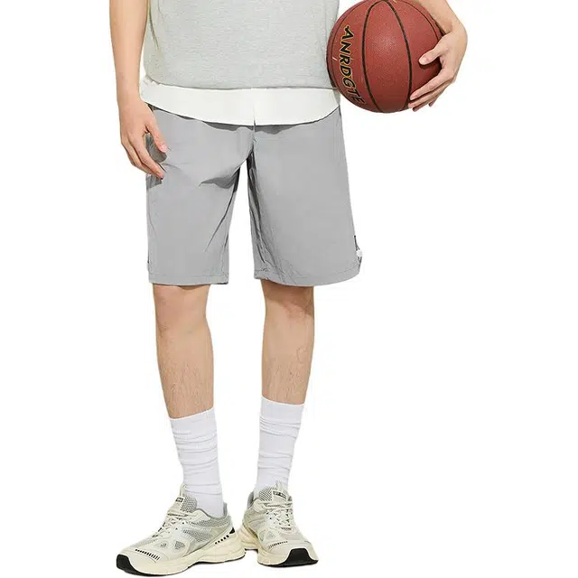 三福 宽松纯色中腰五分裤休闲短裤 男款