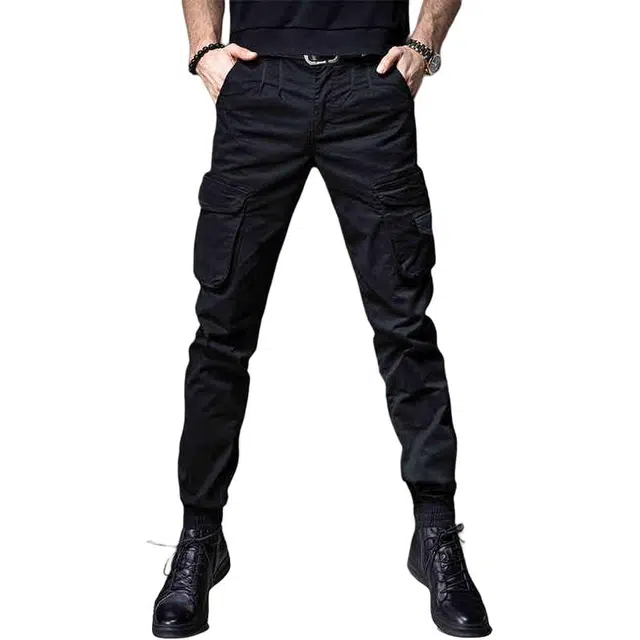 贵色 时尚都市纯色微弹中腰休闲裤 男款