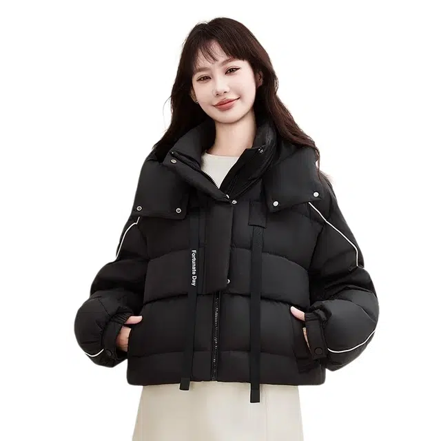 鸭鸭 时尚百搭韩版短款面包服羽绒服 女款