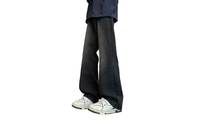 布客行 美式潮牌做旧水洗中腰显高百搭热烈的青春复古磨白基础款休闲直筒微喇废土风宽松垂感户外通勤时尚舒适牛仔裤 男女同款