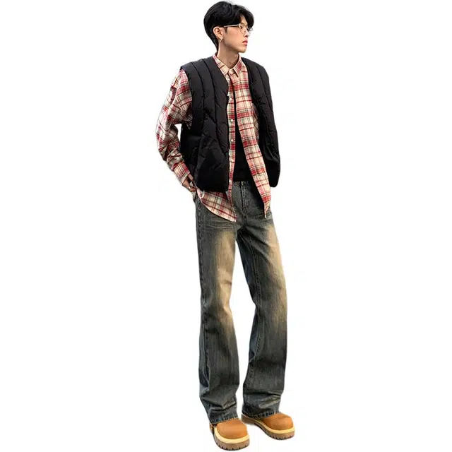 佐菲利 美式高潮流简约时尚个性舒适牛仔裤 男女同款