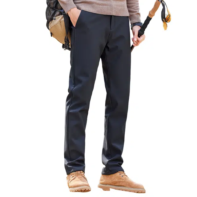 富铤 远红外升温防水防污保暖纯色简约百搭通勤休闲西装裤 男款