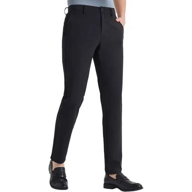 利郎 冰丝弹力夏纯色中腰长裤休闲裤 男款