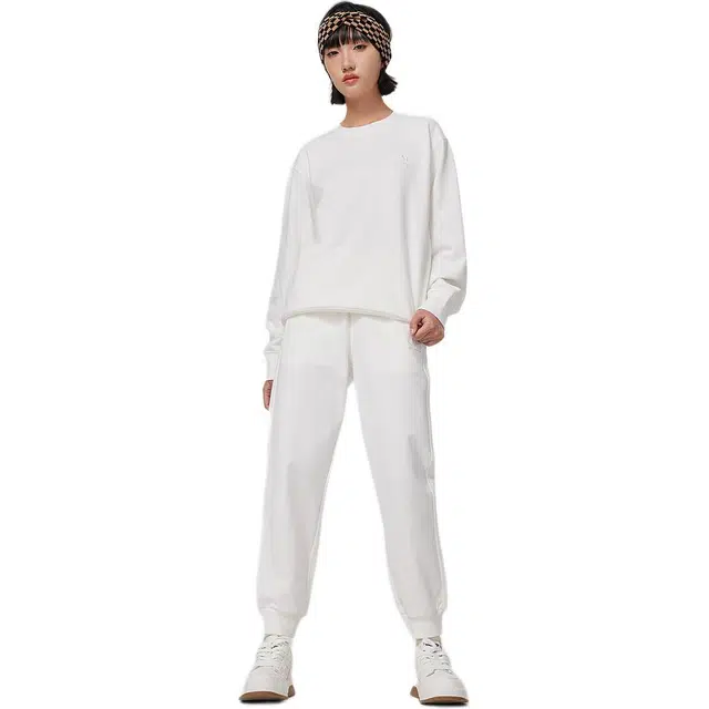 美特斯邦威 时尚舒适百搭精致刺绣束脚休闲裤 男女同款