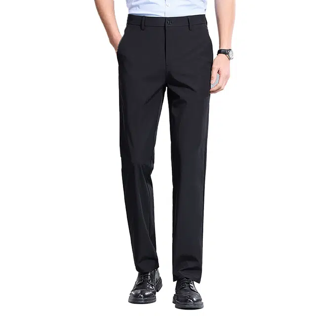 红豆 凉感防晒透气纯色轻商务直筒休闲裤 男款