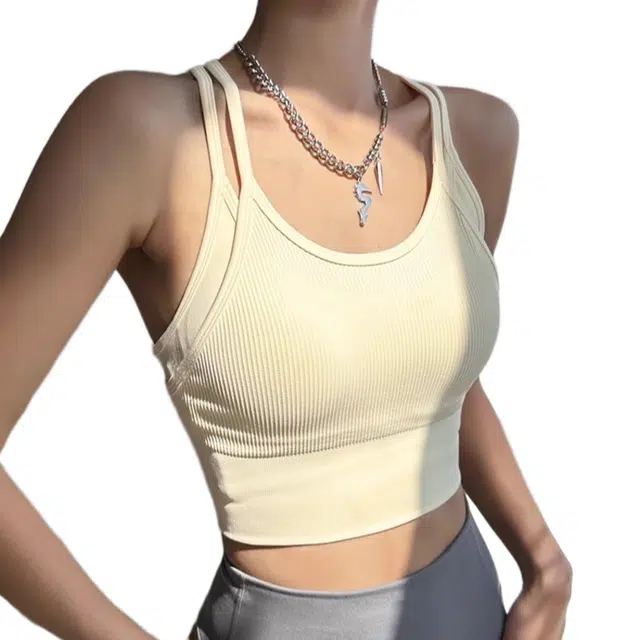 怪力萝莉  假两件美背运动文胸高强度防震聚拢内衣女双肩带跑步健身  瑜伽背心  女款