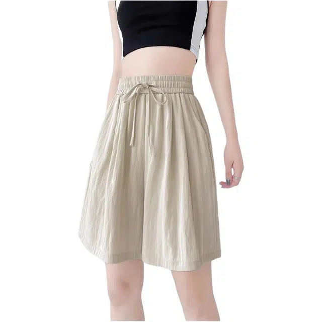 木清清 阔腿小个子高腰宽松休闲短裤 女款