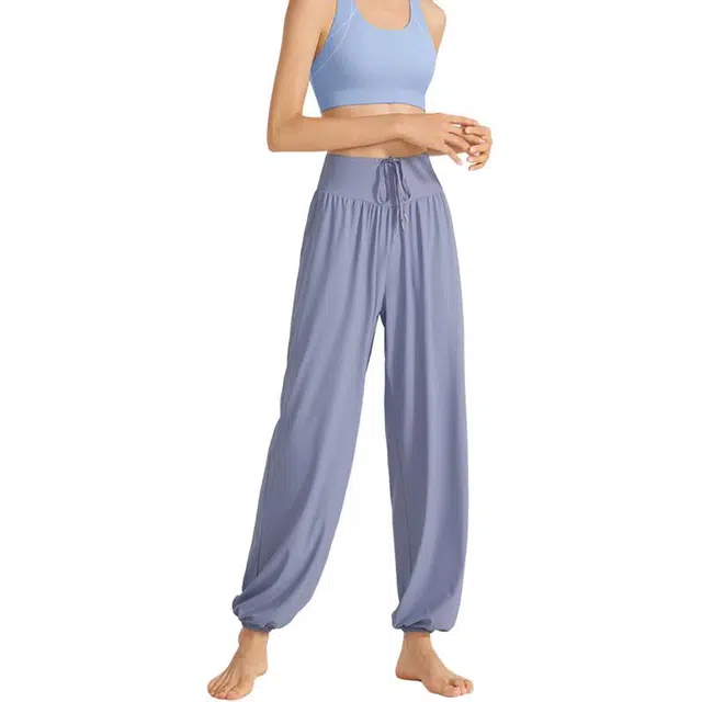 怪力萝莉 速干高腰运动裤女宽松垂感跑步抽绳普拉提舞蹈健身休闲裤 女款