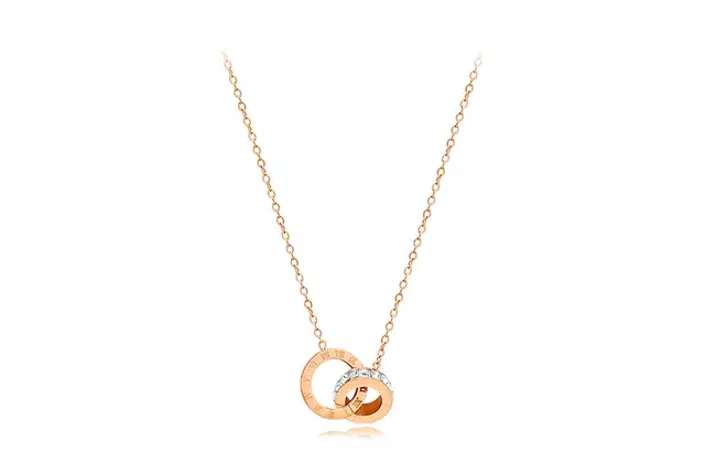 牧言 气质小众设计高级感 镂空圆环罗马数字日常锁骨链 钛钢 项链 女款