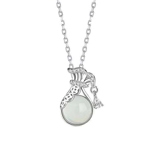 龙弗 【如意福袋】福气满满事事如意钱袋锁骨链国风小众设计 日常通勤时尚百搭 玉髓 项链 女款