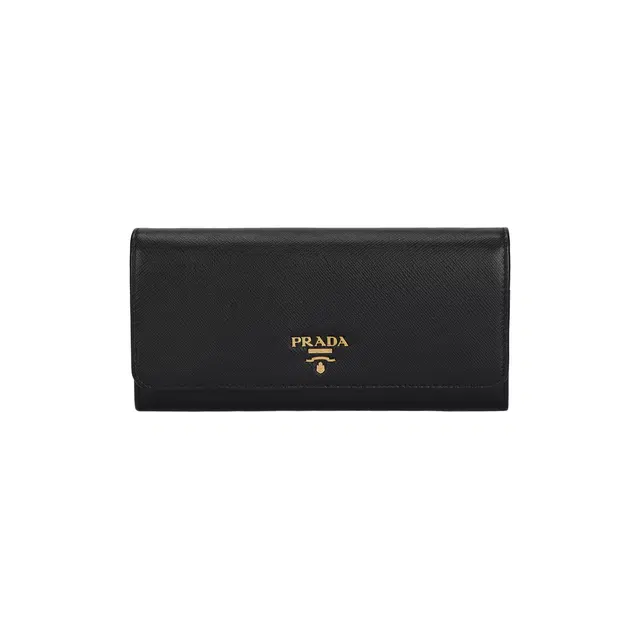 Prada Saffiano Flap Wallet Black