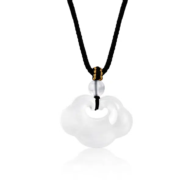 梦金园 如意系列 如意平安锁编绳吊坠 新中式国潮时来好运编绳 含编绳 玉髓 项链 女款