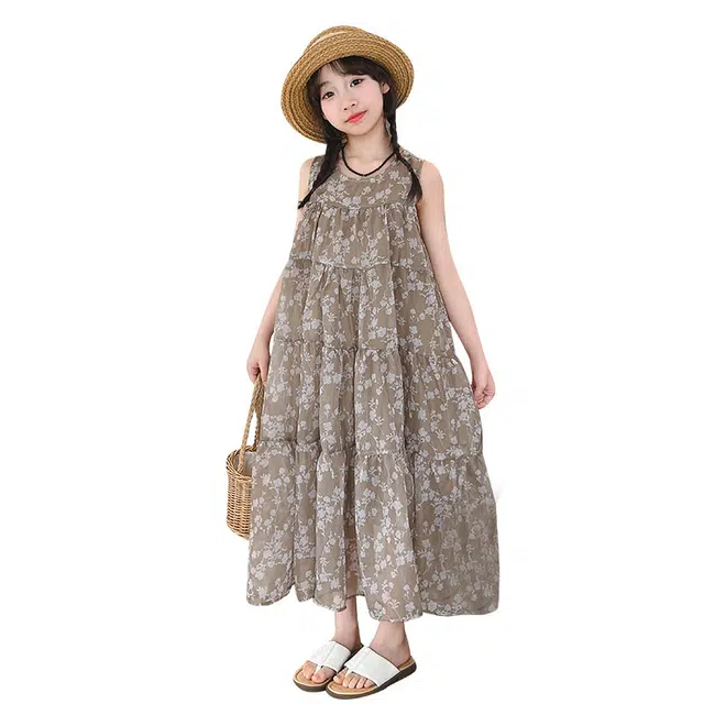 泰迪珍藏连衣裙 无袖轻盈舒适百搭 卡其色 儿童款