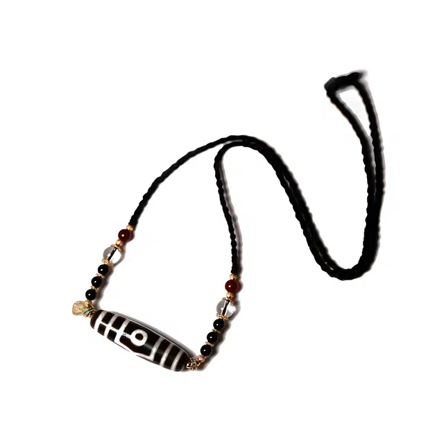 【金山银山全都有】 玉临门 民族风九眼天珠复古时尚编织吊坠 事业爆棚  升职加薪  高薪长伴#好运 玛瑙 项链 男女同款情侣款