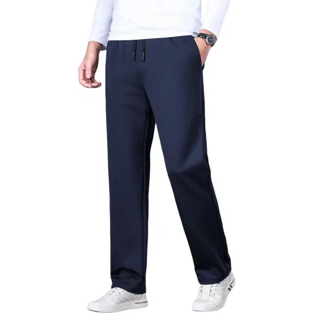 红豆 纯色弹力宽松直筒百搭休闲裤 男款