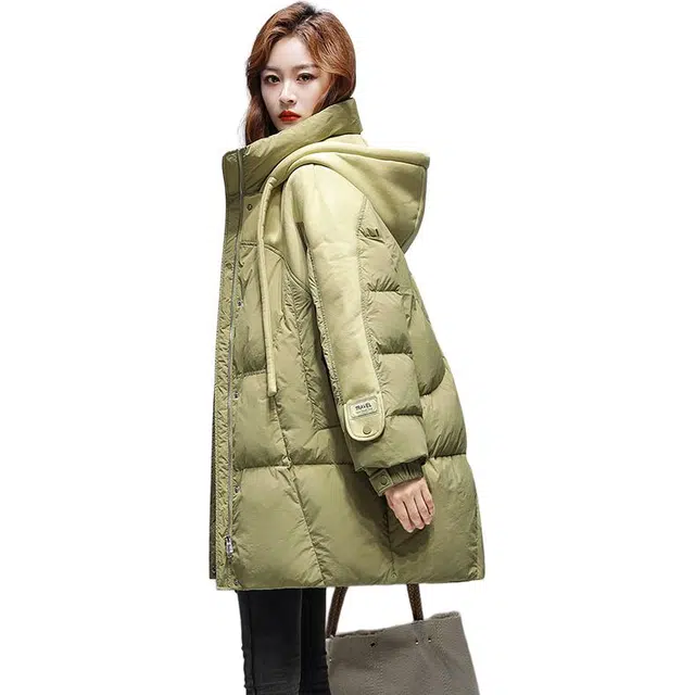 鸭鸭 休闲保暖长袖连帽羽绒服 女款