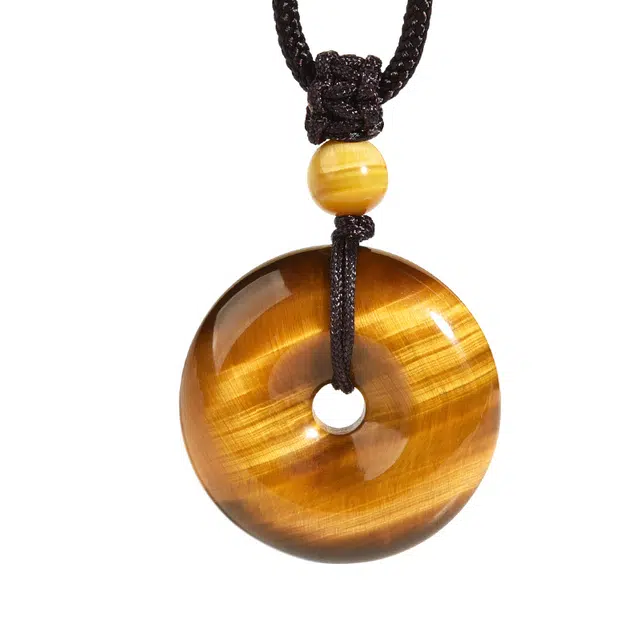 灵菲 平安扣 东方浪漫美学 平安转运 新中式国潮平安 虎眼石 玉石项链 男女同款情侣款