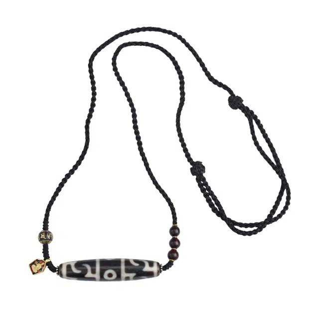 布达拉宫 三眼莲师天珠吊坠手工编织绳 玛瑙 挂件饰品项链 男女同款情侣款