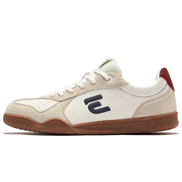 鸿星尔克 灵动 复古经典德训 防滑耐磨透气 低帮 板鞋 男款 微晶白浮岩灰