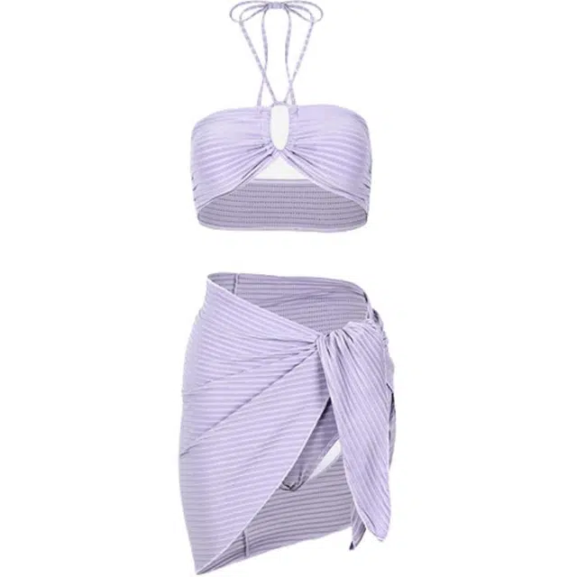 潞优野 分体泳衣纯欲风显瘦显白聚拢性感度假泡温泉比基尼 女款