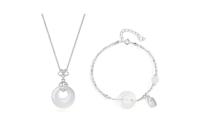 尚银福 福牌平安扣系列 新中式碎银几两岁岁平安国风平安扣转运珠平安纳福小众福牌流苏可调节首饰 合金 项链 女款