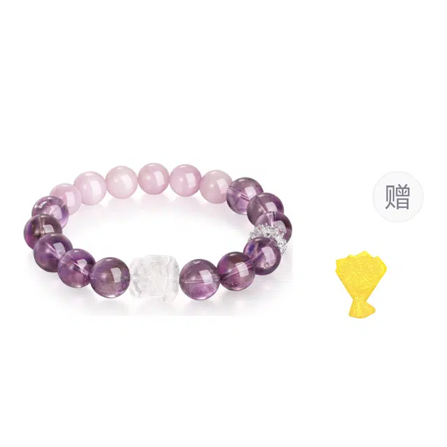 【高品质玺晶级】 金六福吉祥 紫宸醒狮新中式国潮风精致简约大气小众设计开智慧净思绪百搭#好运天然 紫水晶 手串 男女同款情侣款