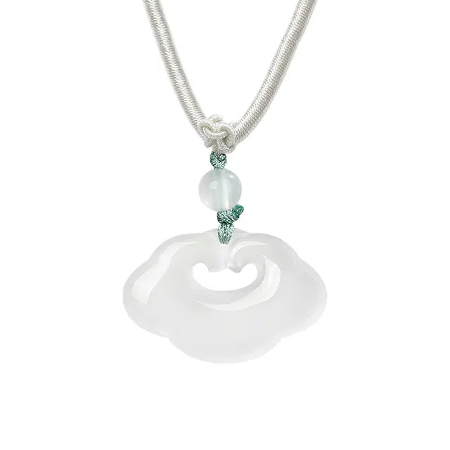 醉倾城 吉祥如意锁 祥云好运 新中式国潮国风精致复古简约时尚日常百搭轻奢高级感 手工编织绳 玉髓 玉石项链 男女同款情侣款